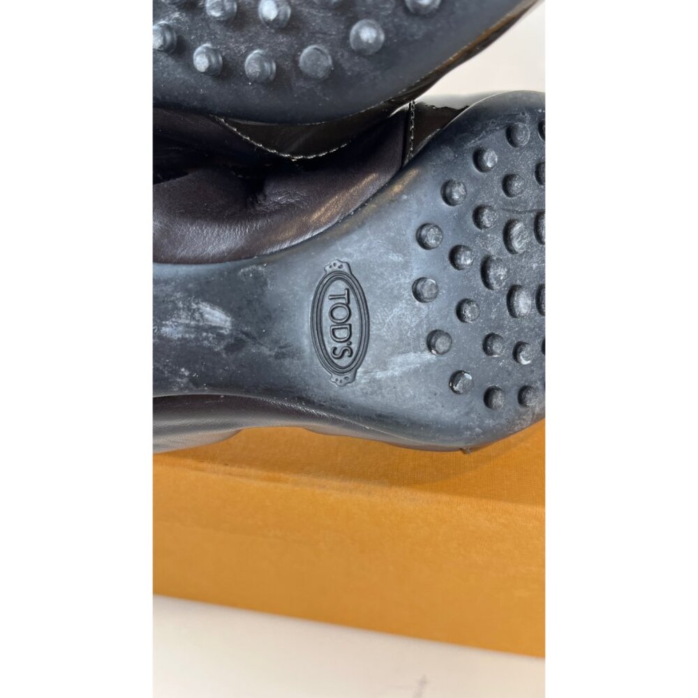 TOD'S GOMMINO BLACK PATENT BALLET FLAT SHOES 7 - Picture 10 of 13